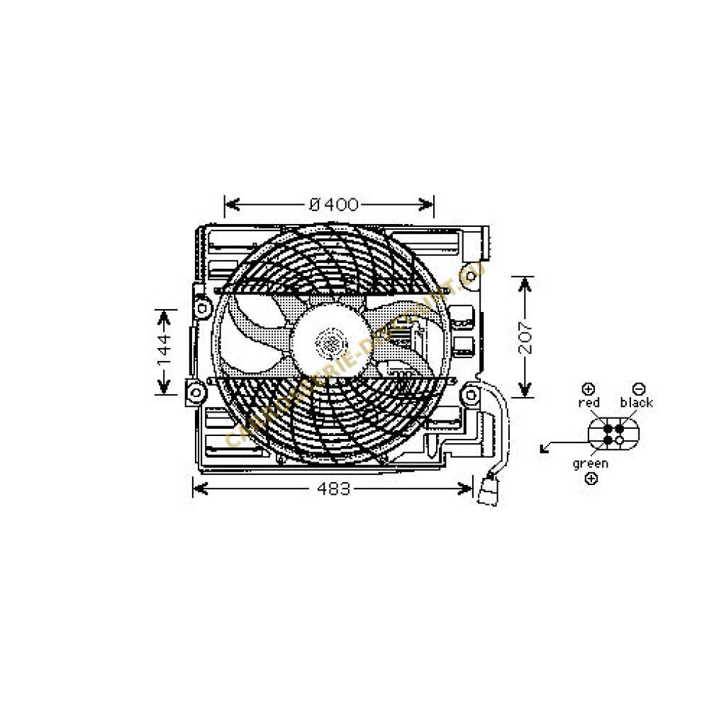 Ventilateur, condenseur de climatisation avant — BMW Série 5 (E39) (2000-2003) (+1)