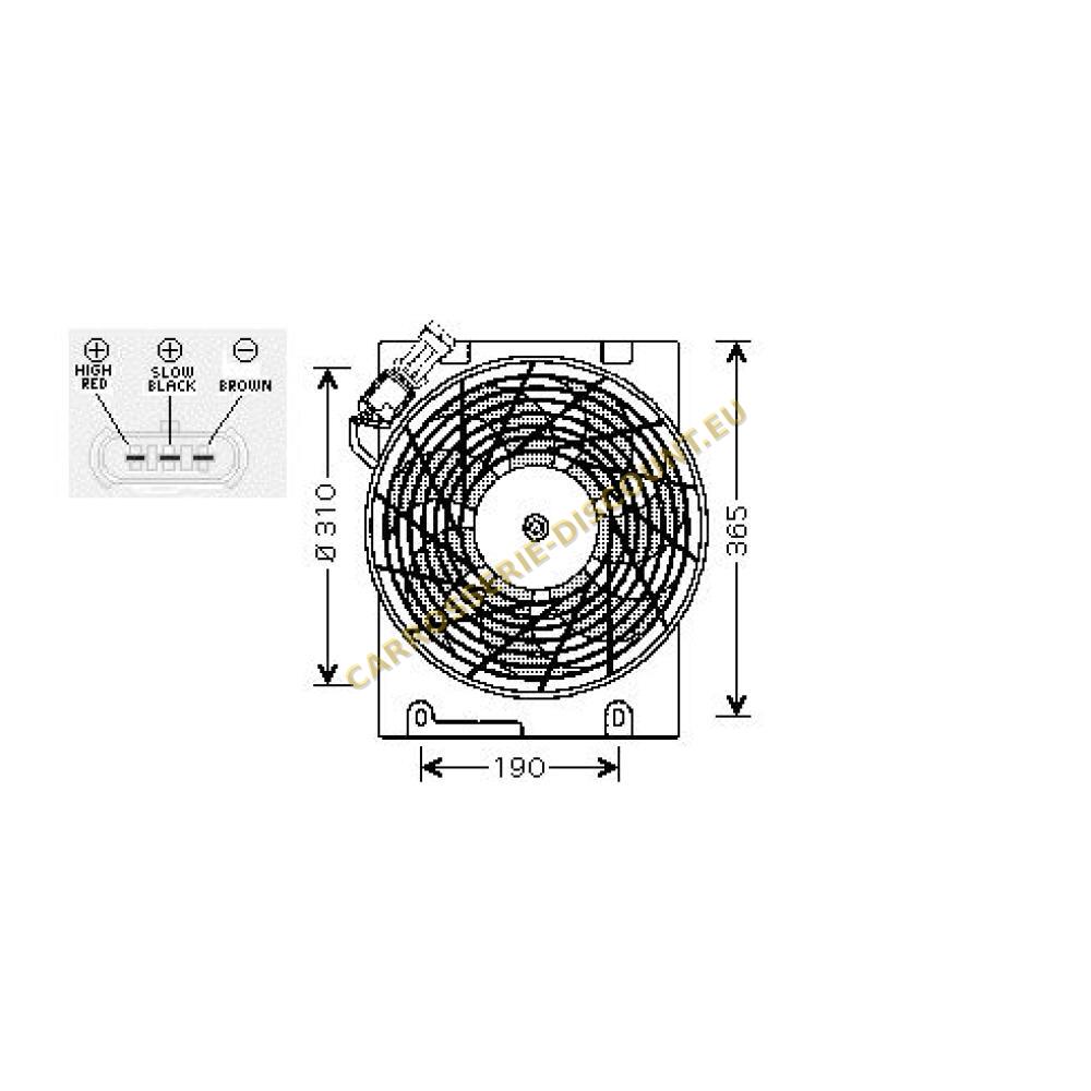 Ventilateur, condenseur de climatisation devant le radiateur — Opel Astra G (1997-2004) (+1)