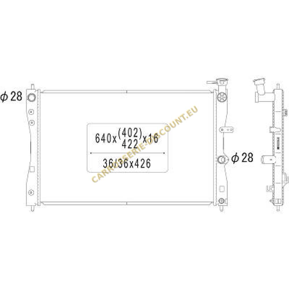 Radiateur, refroidissement du moteur — Mitsubishi Colt 3/5 portes (2004-2008)