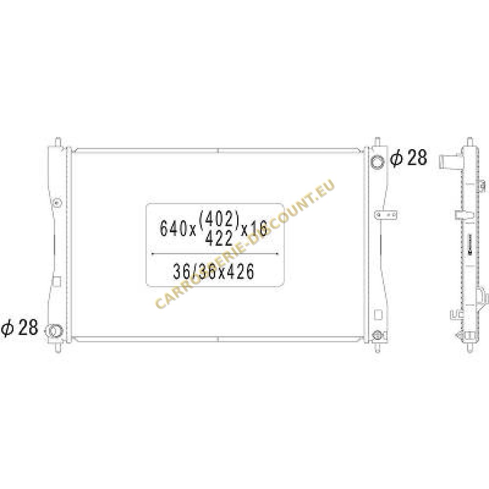 Radiateur, refroidissement du moteur — Mitsubishi Colt 3/5 portes (2004-2008)