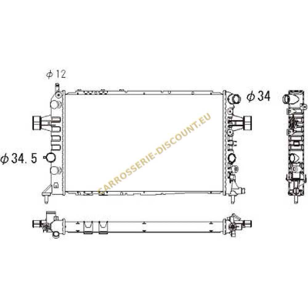 Radiateur, refroidissement du moteur — Opel Astra G (1997-2004) (+1)