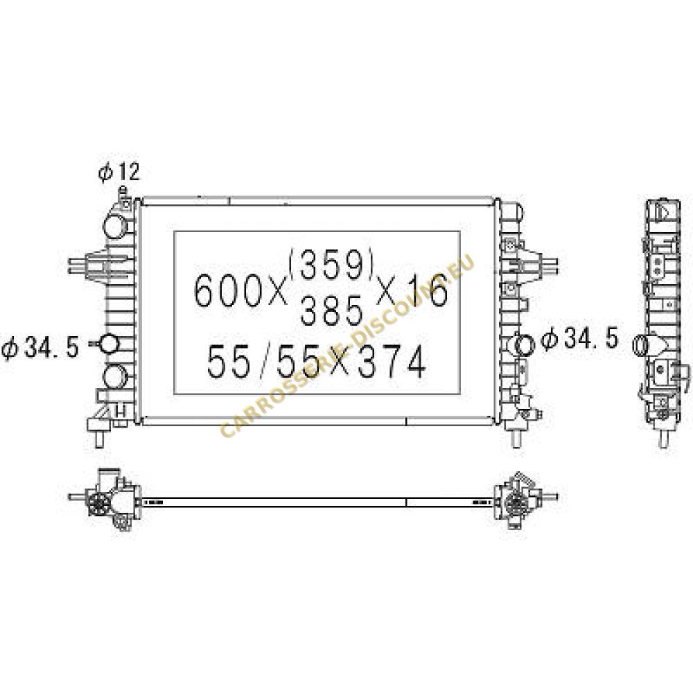 Radiateur, refroidissement du moteur — Opel Astra H (2004-2009) (+1)