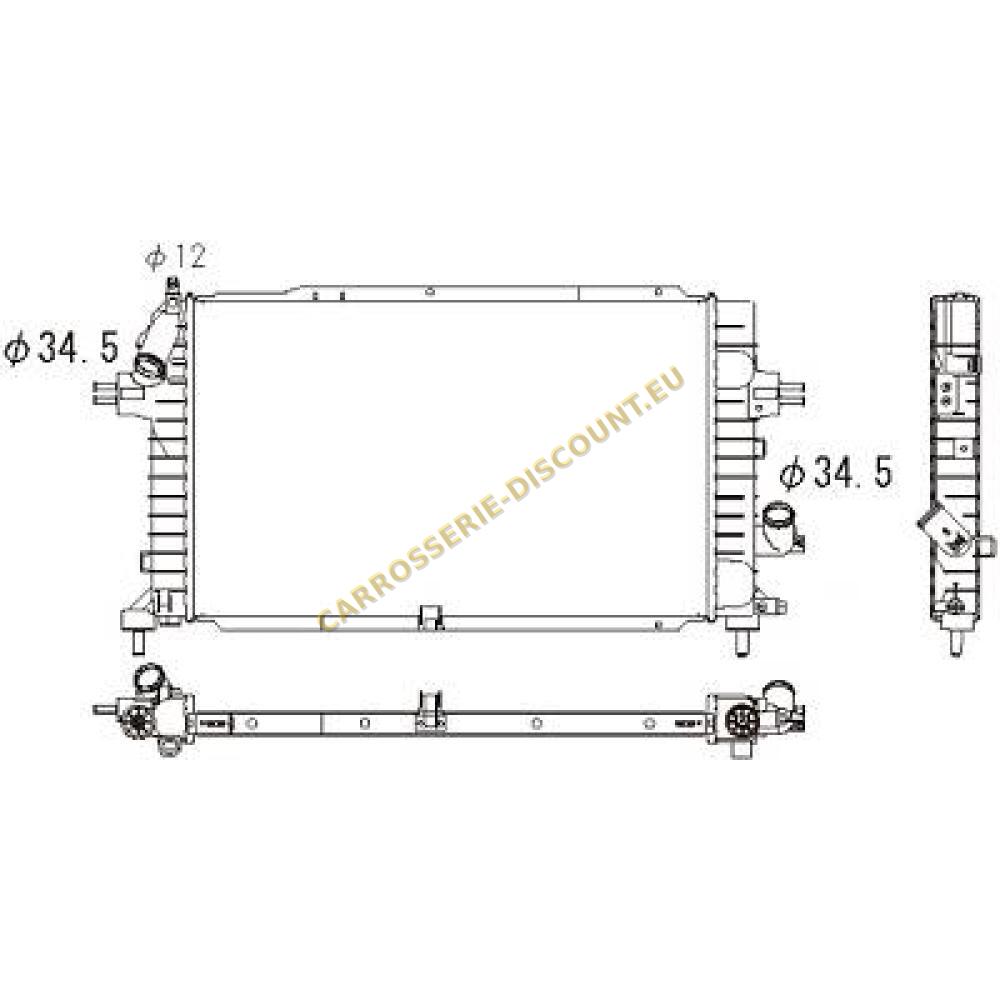 Radiateur, refroidissement du moteur — Opel Astra H (2004-2009) (+1)