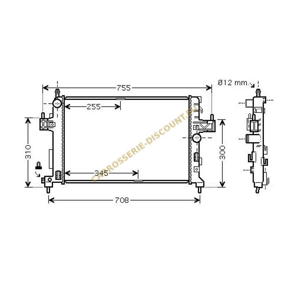 Radiateur, refroidissement du moteur — Opel Corsa C (2000-2003) (+2)