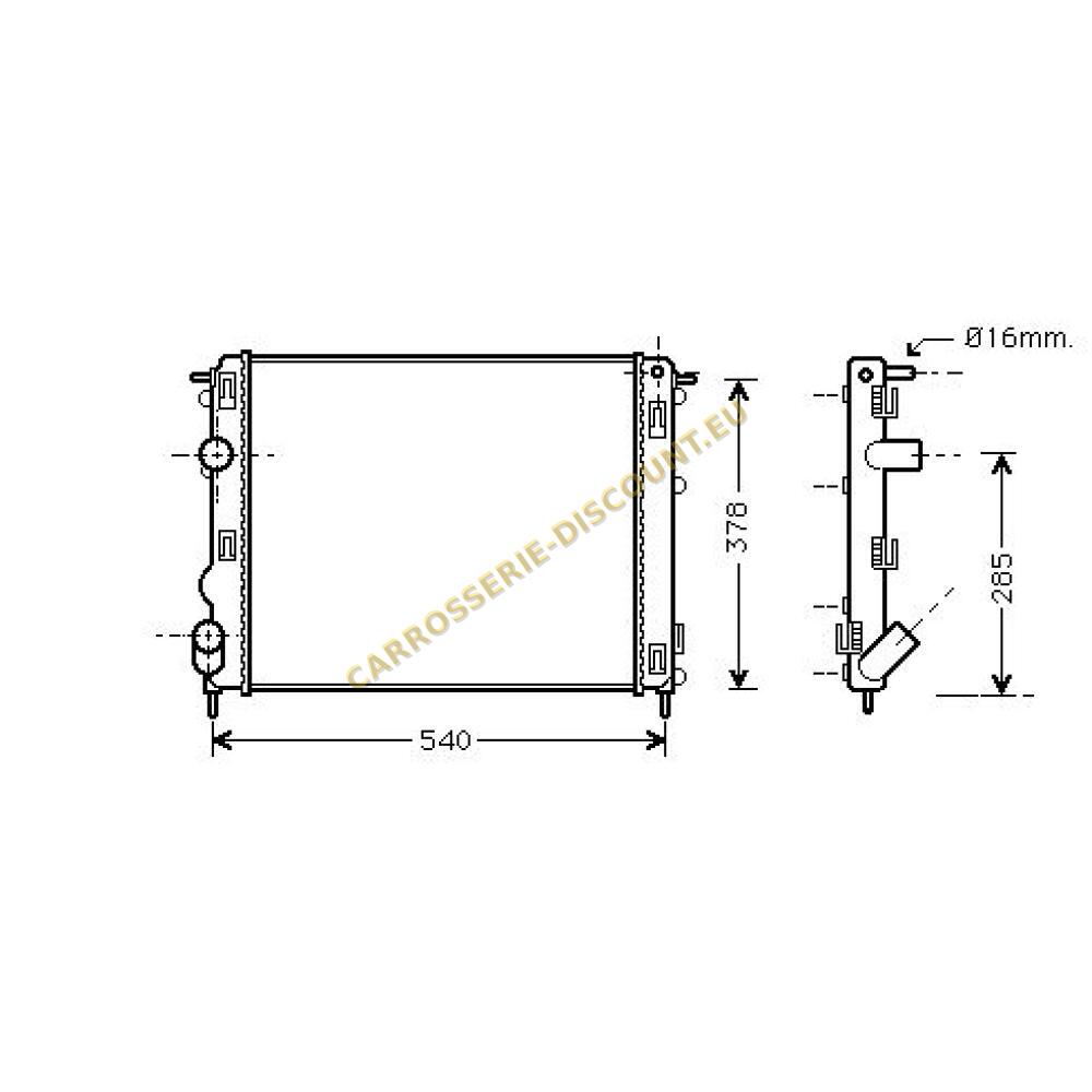 Radiateur, refroidissement du moteur — Renault Clio (2001-2005) (+3)
